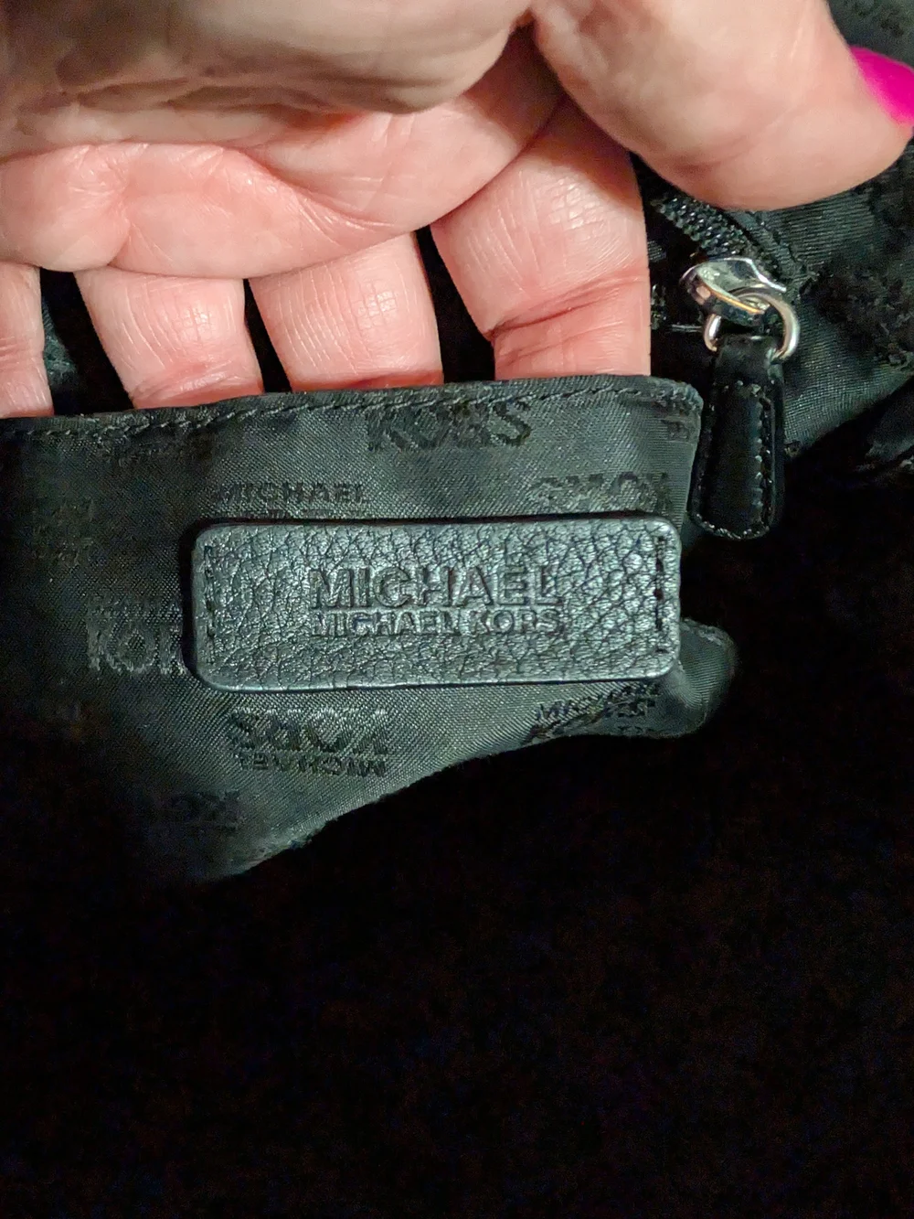 Michael Kors Black Pebbled Leather Satchel with Leopard Strap